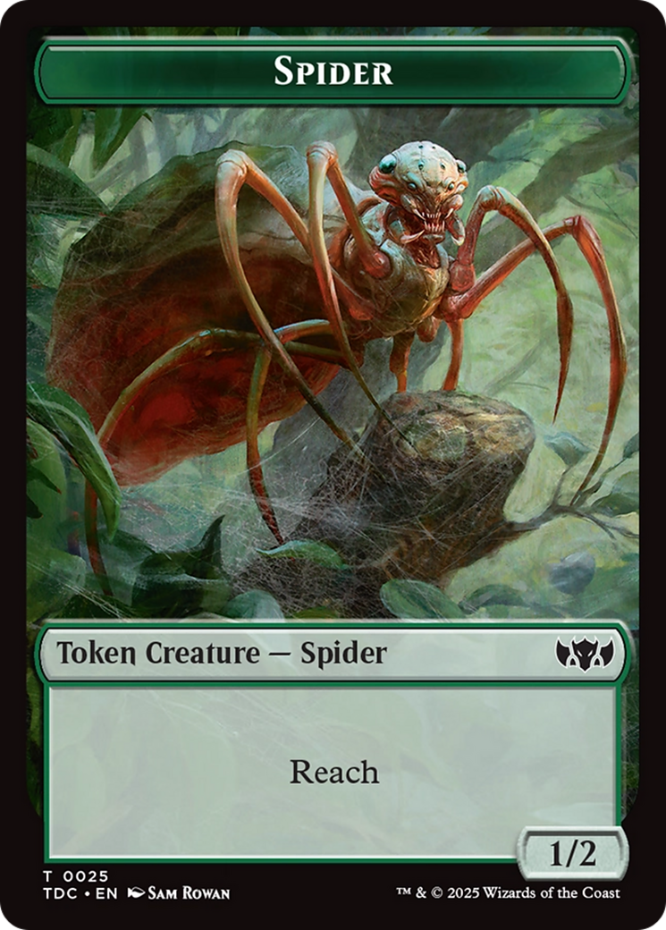 Wall // Spider Double-Sided Token [Tarkir: Dragonstorm Commander Tokens] | Game Grid - Logan
