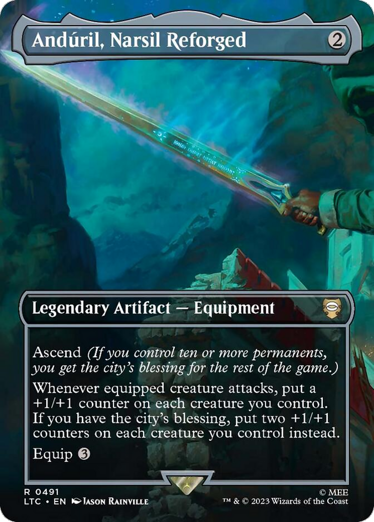 Anduril, Narsil Reforged (Borderless) [The Lord of the Rings: Tales of Middle-Earth Commander] | Game Grid - Logan