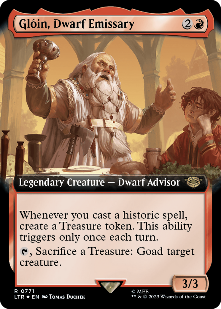 Gloin, Dwarf Emissary (Extended Art) (Surge Foil) [The Lord of the Rings: Tales of Middle-Earth] | Game Grid - Logan