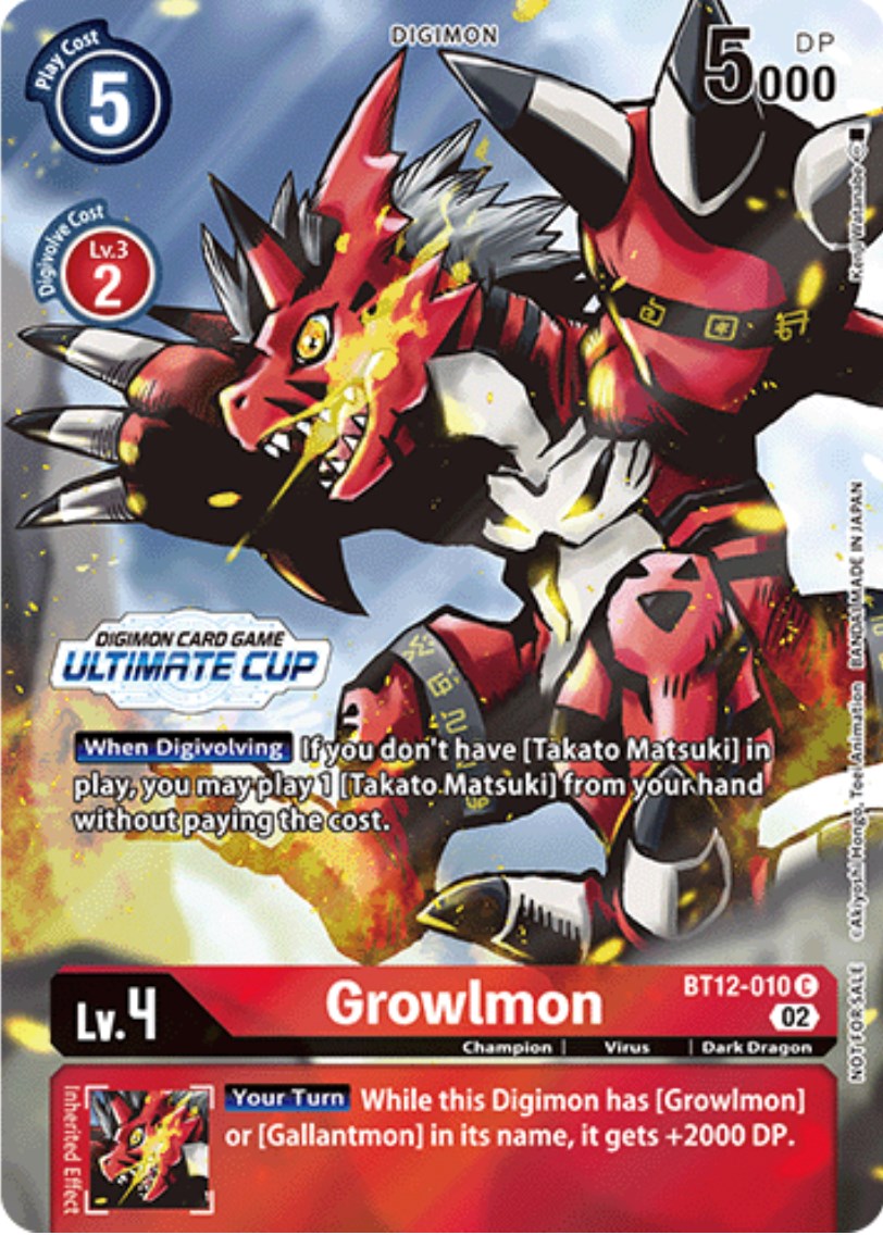 Growlmon [BT12-010] (Ultimate Cup) [Across Time Promos] | Game Grid - Logan