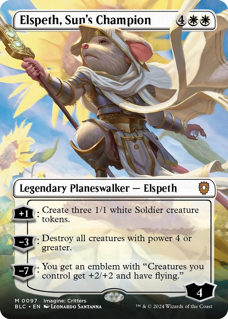 Elspeth, Sun's Champion (Borderless) [Bloomburrow Commander] | Game Grid - Logan