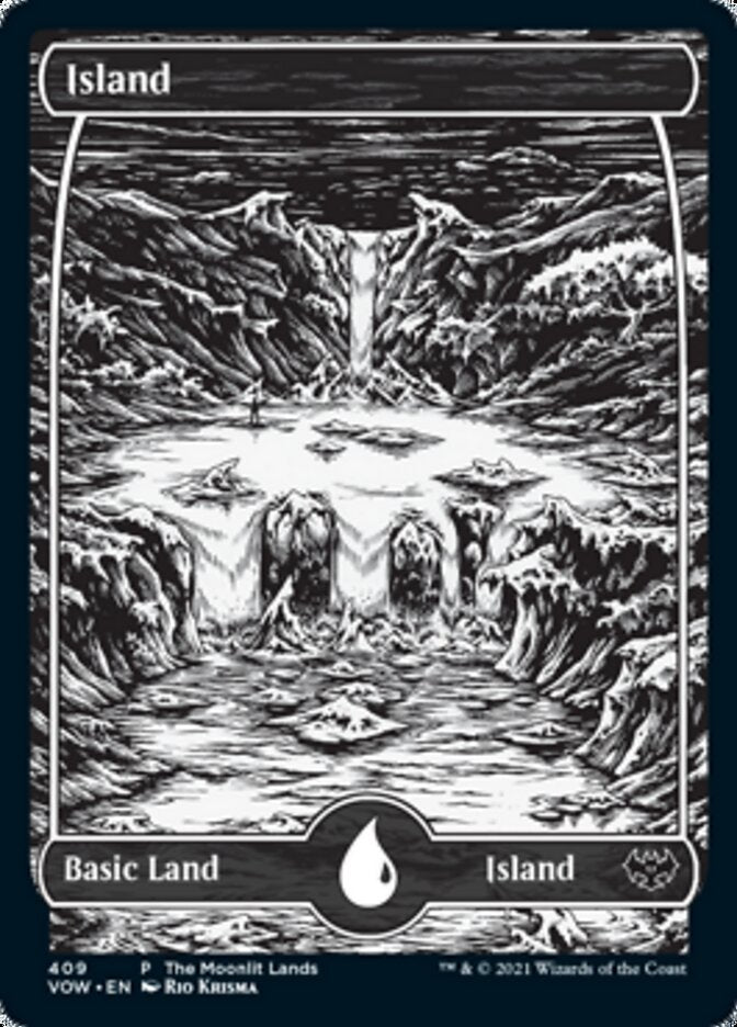 Island (The Moonlit Lands) (Foil Etched) [Innistrad: Crimson Vow Promos] | Game Grid - Logan