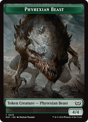 Phyrexian Beast //Manifest Double-Sided Token [Duskmourn: House of Horror Commander Tokens] | Game Grid - Logan