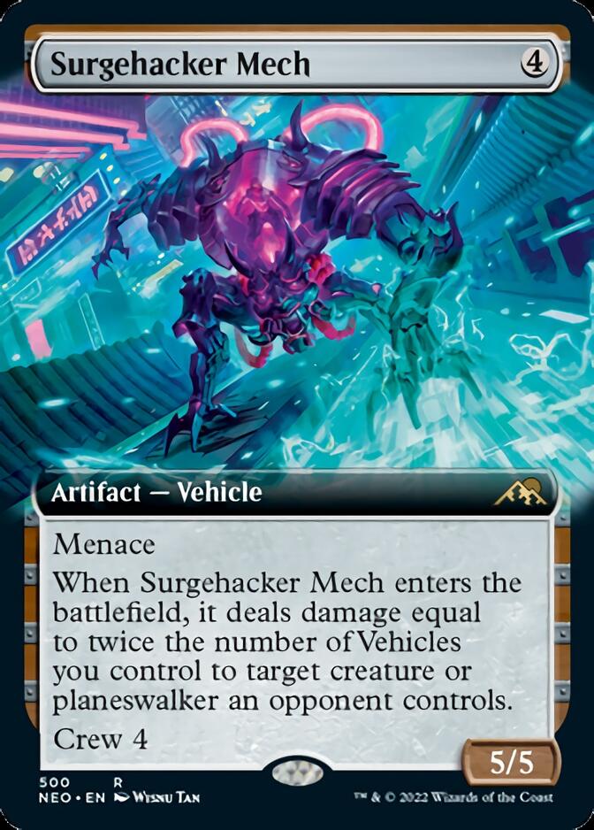 Surgehacker Mech (Extended Art) [Kamigawa: Neon Dynasty] | Game Grid - Logan