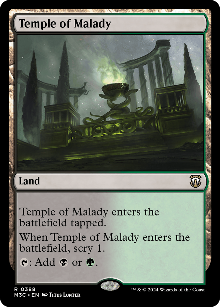 Temple of Malady (Ripple Foil) [Modern Horizons 3 Commander] | Game Grid - Logan