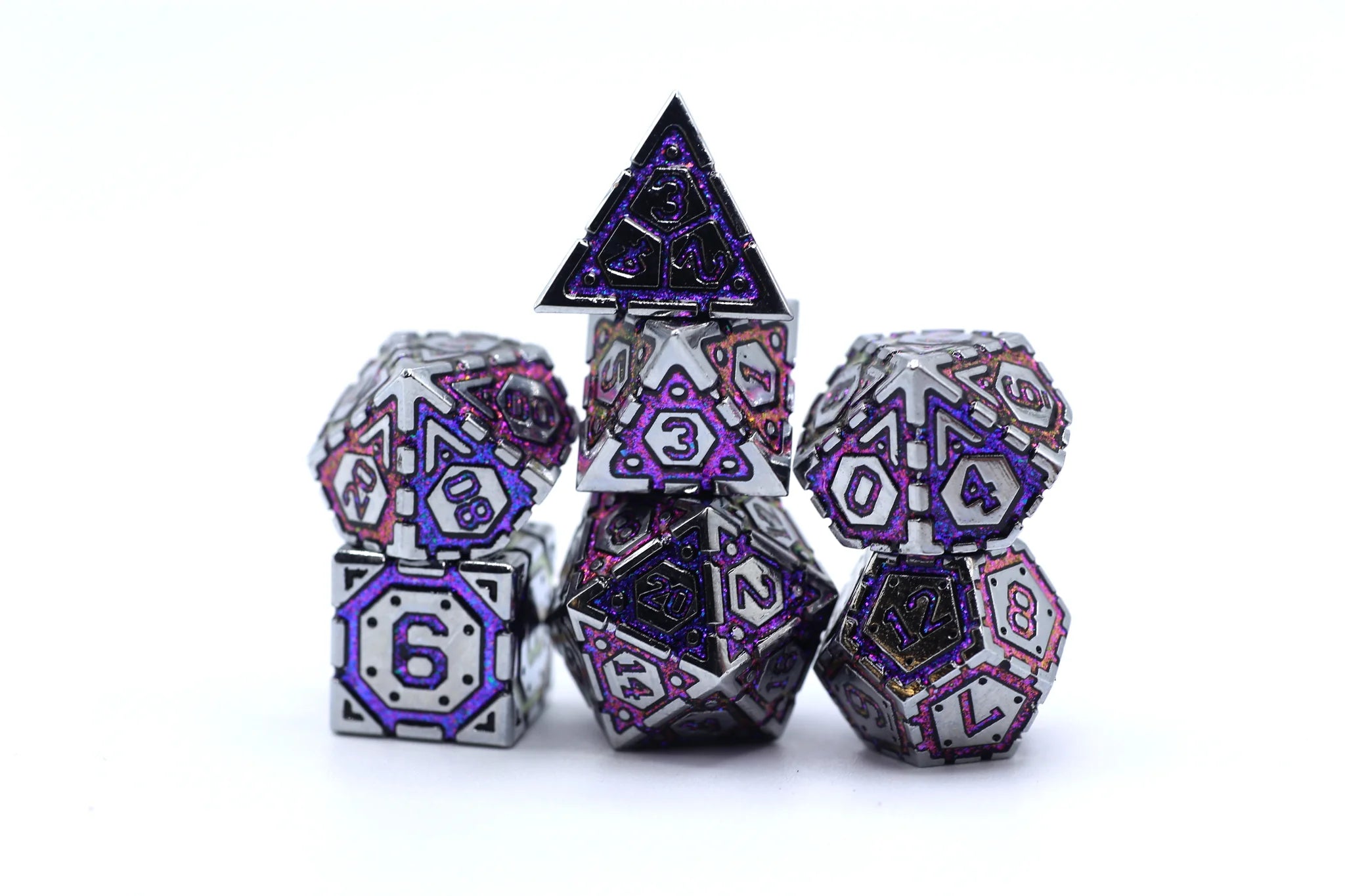 Star Map Metal Dice: Steel w/Blue | Game Grid - Logan