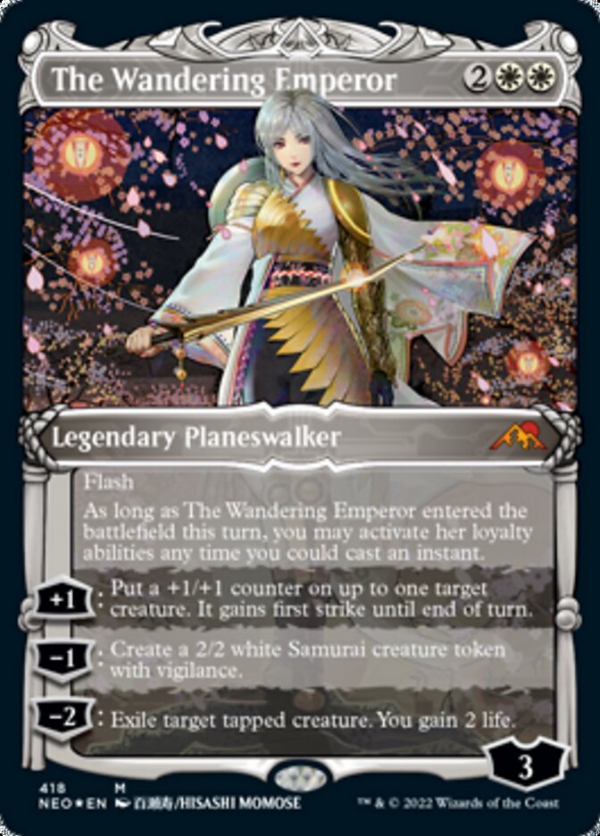 The Wandering Emperor (Showcase) (Foil Etched) [Kamigawa: Neon Dynasty] | Game Grid - Logan