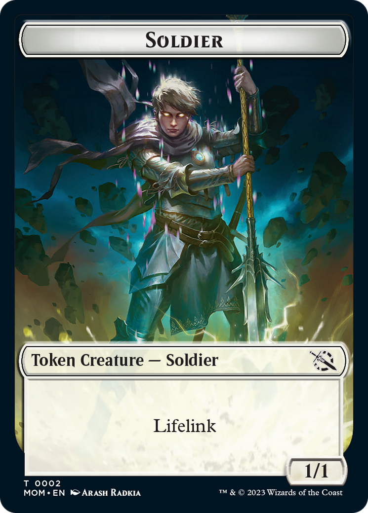 Soldier // Wrenn and Realmbreaker Emblem Double-Sided Token [March of the Machine Tokens] | Game Grid - Logan