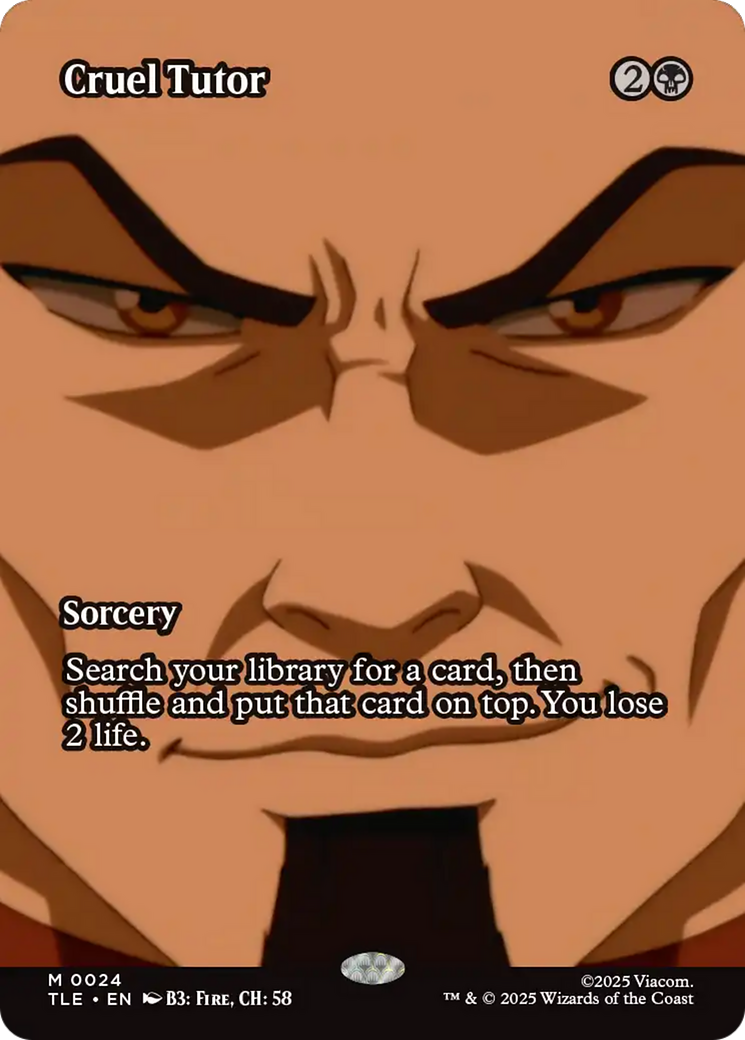 Cruel Tutor (Borderless) [Avatar: The Last Airbender: Eternal-Legal] | Game Grid - Logan