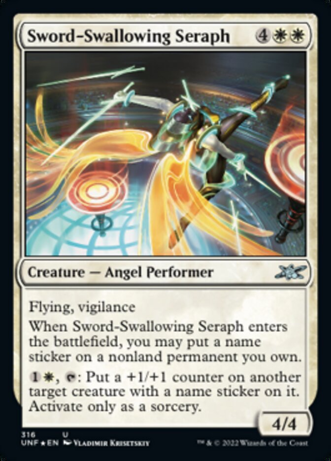 Sword-Swallowing Seraph (Galaxy Foil) [Unfinity] | Game Grid - Logan