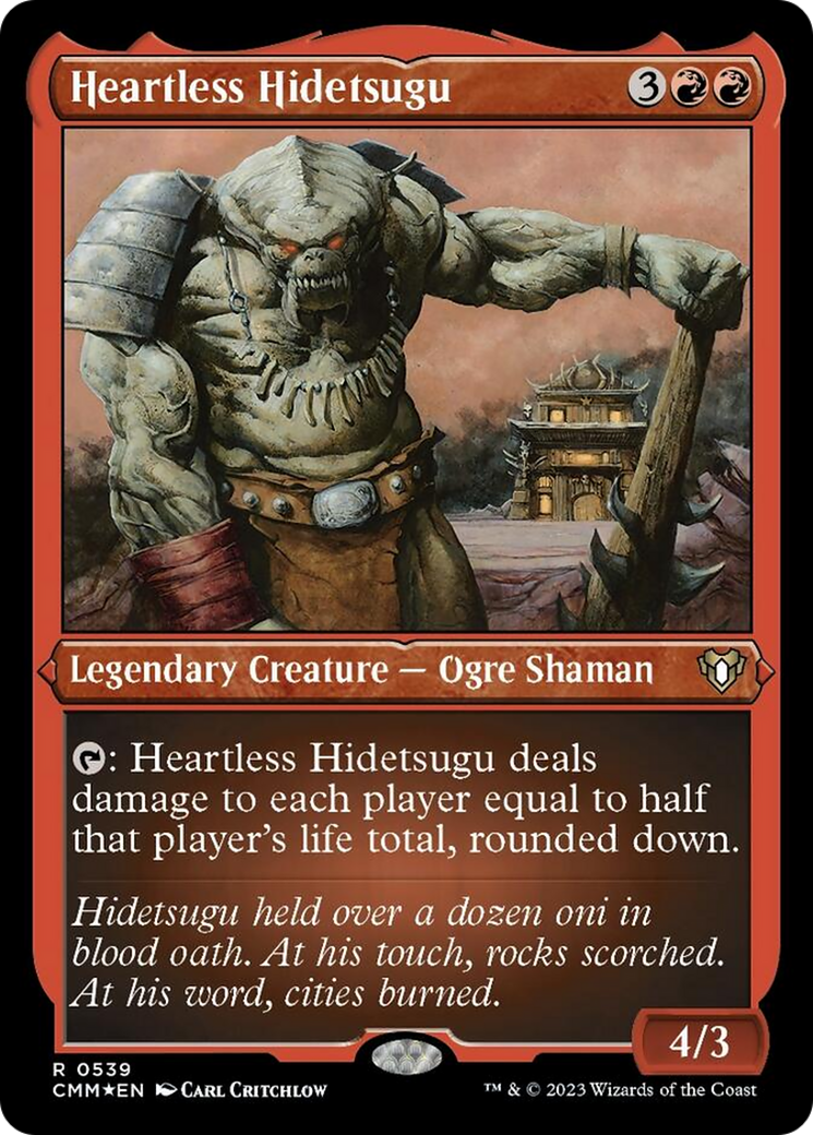 Heartless Hidetsugu (Foil Etched) [Commander Masters] | Game Grid - Logan