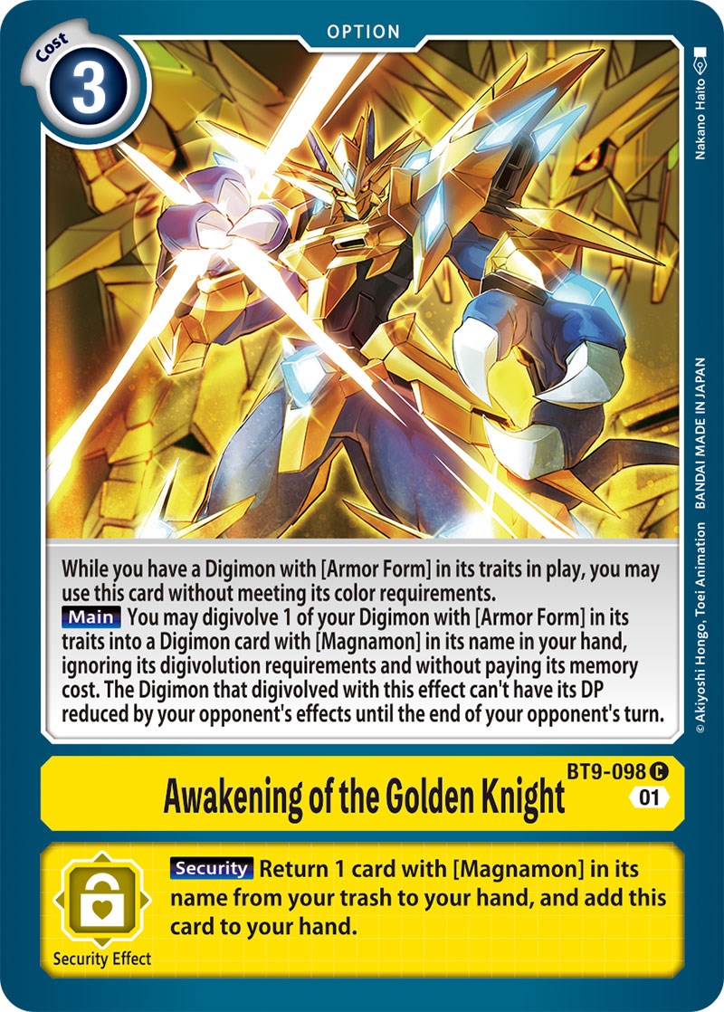 Awakening of the Golden Knight [BT9-098] [X Record] | Game Grid - Logan