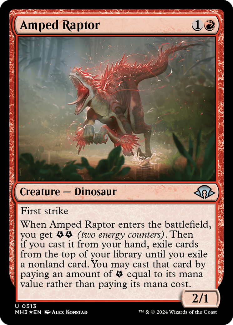 Amped Raptor (Ripple Foil) [Modern Horizons 3] | Game Grid - Logan