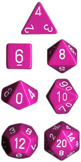 Chessex: opaque Purple/White 7-die set (Copy) | Game Grid - Logan