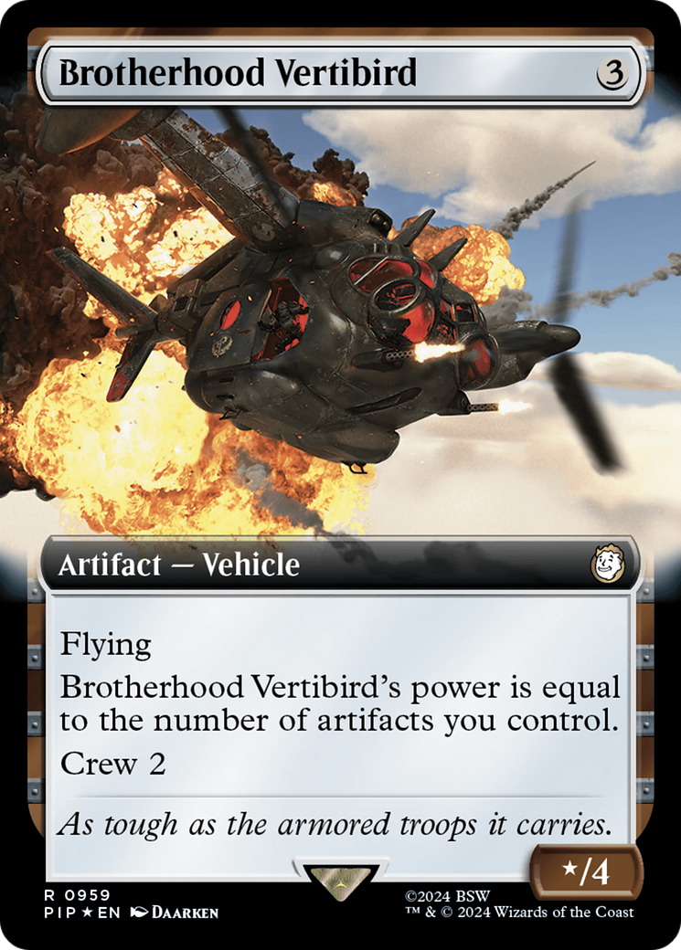 Brotherhood Vertibird (Extended Art) (Surge Foil) [Fallout] | Game Grid - Logan