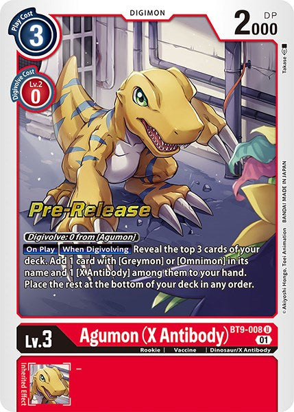 Agumon (X Antibody) [BT9-008] [X Record Pre-Release Promos] | Game Grid - Logan