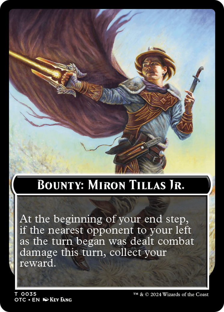 Bounty: Miron Tillas Jr. // Bounty Rules Double-Sided Token [Outlaws of Thunder Junction Commander Tokens] | Game Grid - Logan