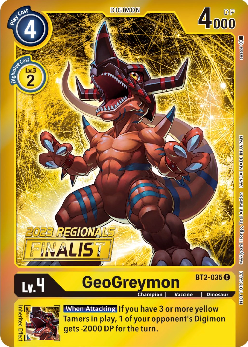 GeoGreymon [BT2-035] (2023 Regionals Finalist) [Release Special Booster Promos] | Game Grid - Logan