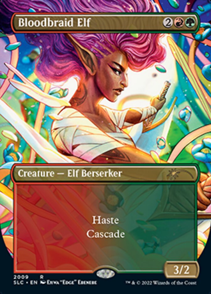 Bloodbraid Elf (Borderless Alternate Art) [Secret Lair Countdown Kit] | Game Grid - Logan