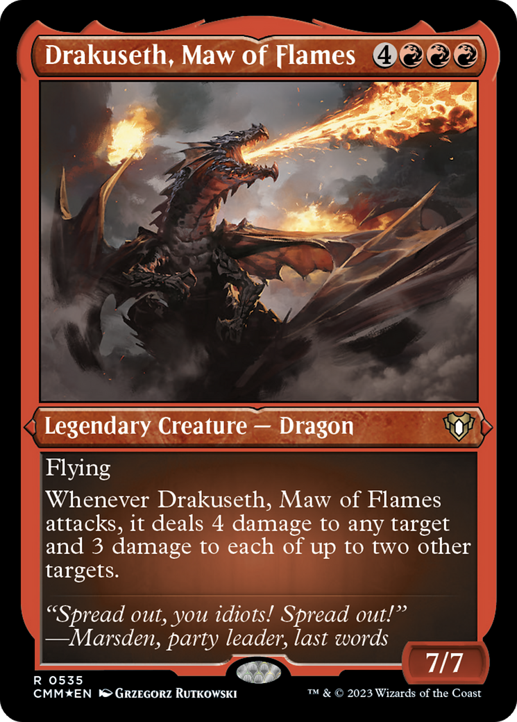 Drakuseth, Maw of Flames (Foil Etched) [Commander Masters] | Game Grid - Logan