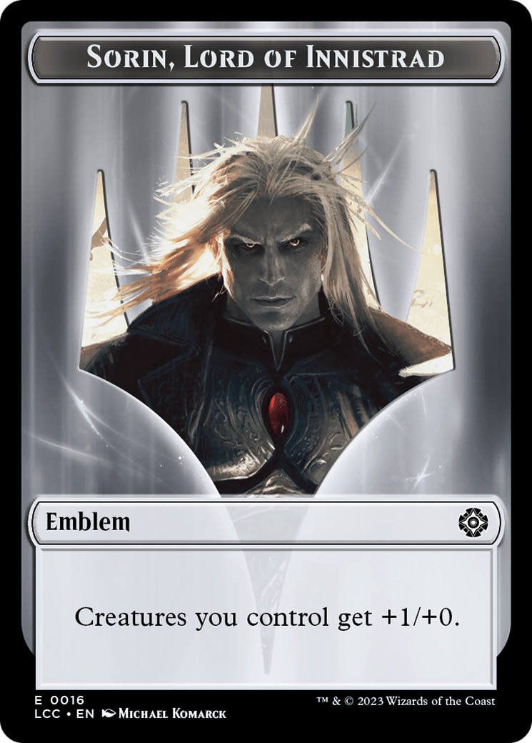 Emblem - Sorin, Lord of Innistrad // Vampire (0004) Double-Sided Token [The Lost Caverns of Ixalan Commander Tokens] | Game Grid - Logan