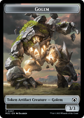 Golem // Blood Double-Sided Token [March of the Machine Commander Tokens] | Game Grid - Logan