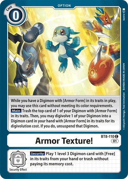Armor Texture! [BT8-110] [Revision Pack Cards] | Game Grid - Logan