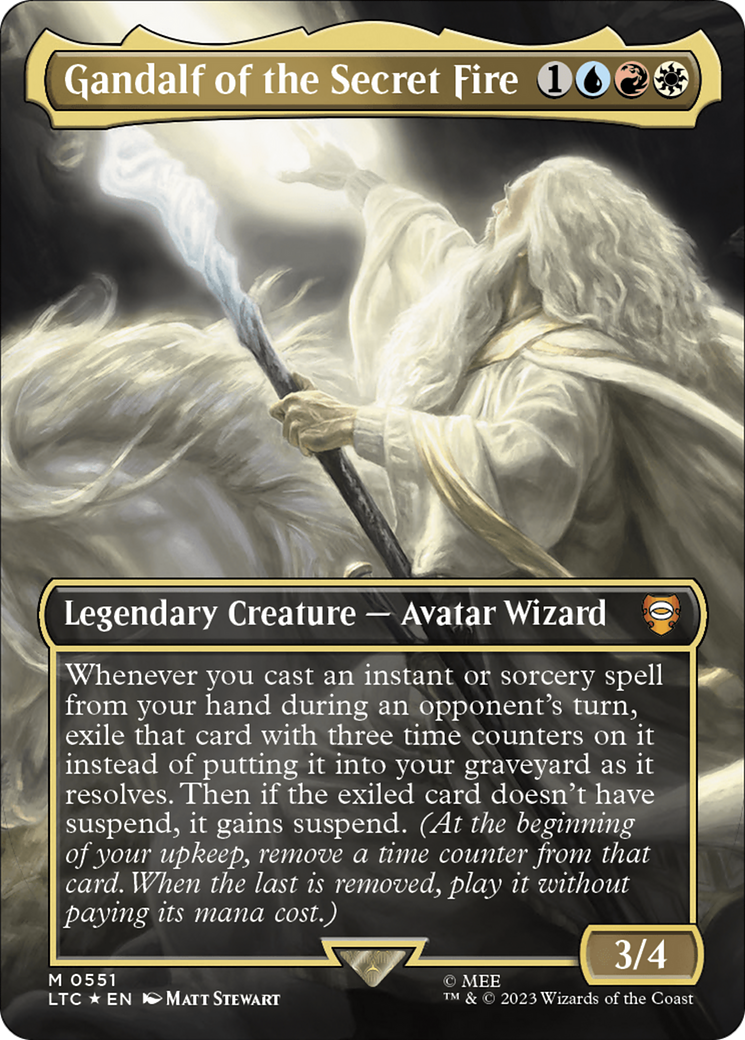 Gandalf of the Secret Fire (Borderless) (Surge Foil) [The Lord of the Rings: Tales of Middle-Earth Commander] | Game Grid - Logan