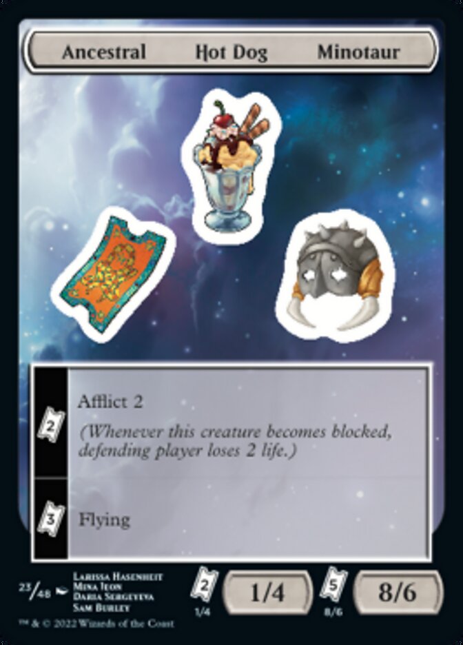 Ancestral Hot Dog Minotaur [Unfinity Stickers] | Game Grid - Logan