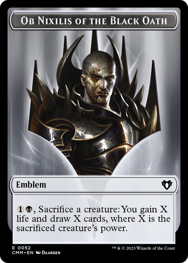 Ob Nixilis of the Black Oath Emblem [Commander Masters Tokens] | Game Grid - Logan