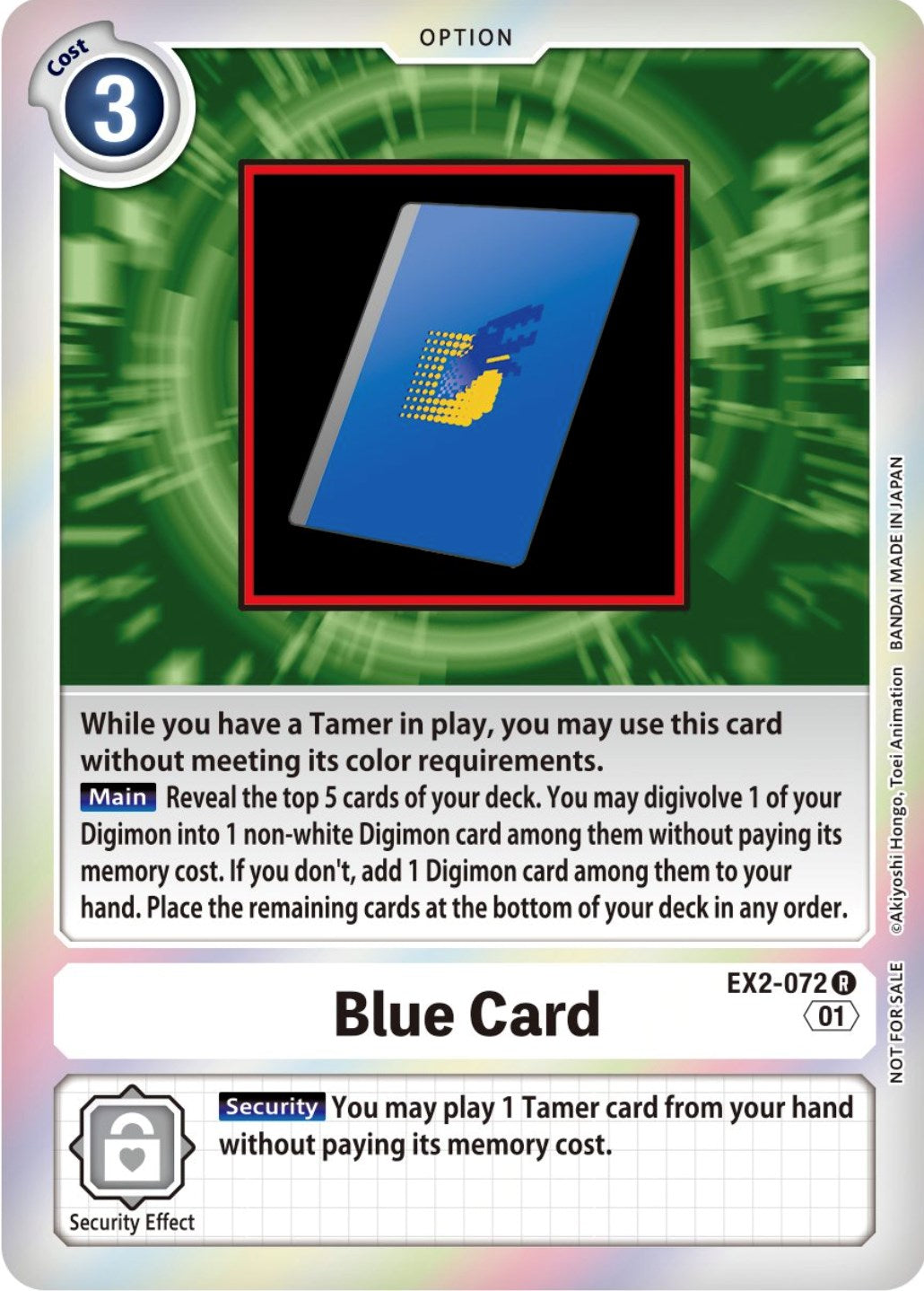 Blue Card [EX2-072] (Event Pack 4) [Digital Hazard Promos] | Game Grid - Logan