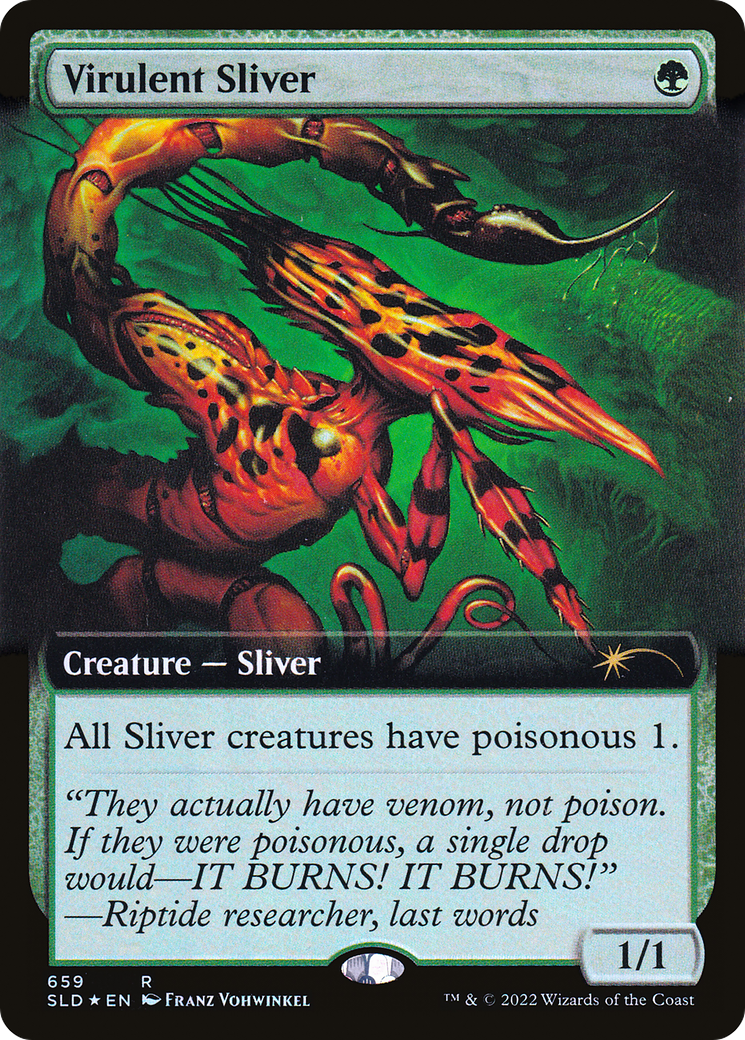 Virulent Sliver (Extended Art) (Step-and-Compleat Foil) [Secret Lair Drop Promos] | Game Grid - Logan