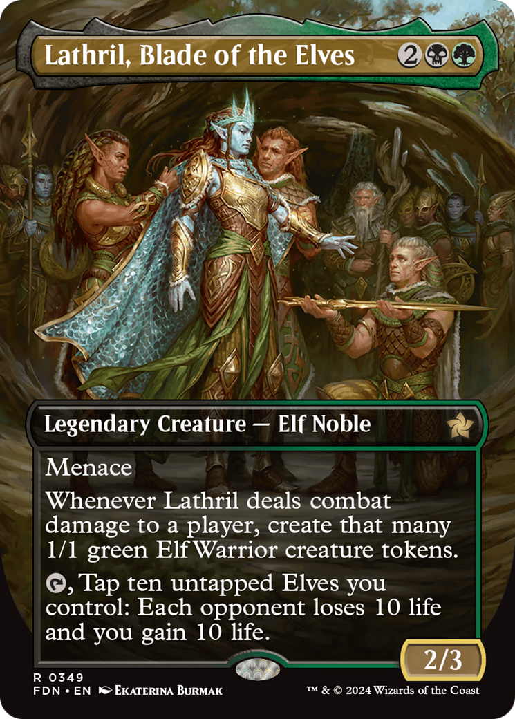 Lathril, Blade of the Elves (Borderless) [Foundations] | Game Grid - Logan