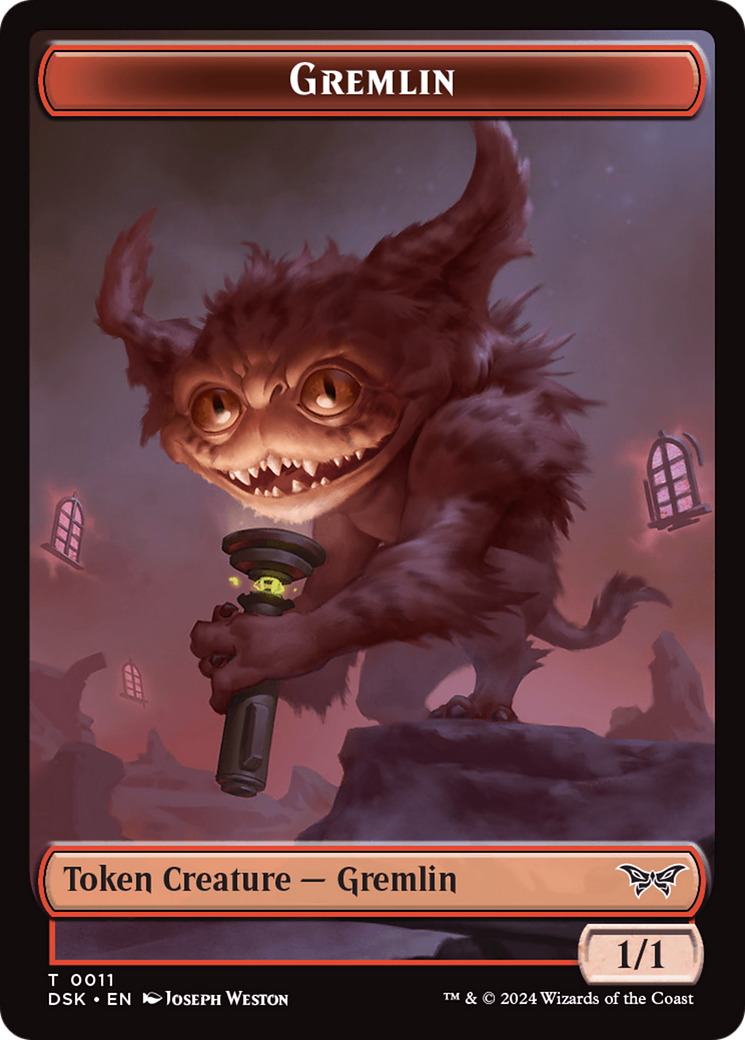 Glimmer // Gremlin Double-Sided Token [Duskmourn: House of Horror Tokens] | Game Grid - Logan