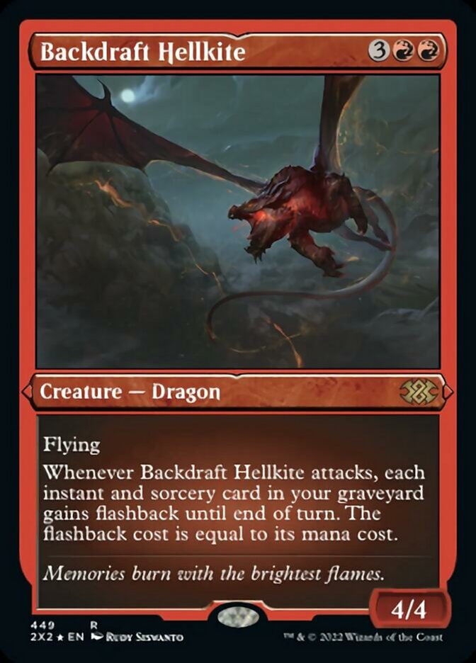 Backdraft Hellkite (Foil Etched) [Double Masters 2022] | Game Grid - Logan