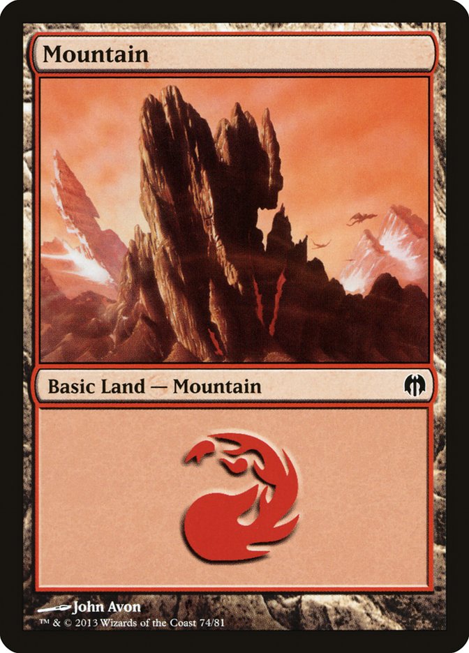 Mountain (74) [Duel Decks: Heroes vs. Monsters] | Game Grid - Logan