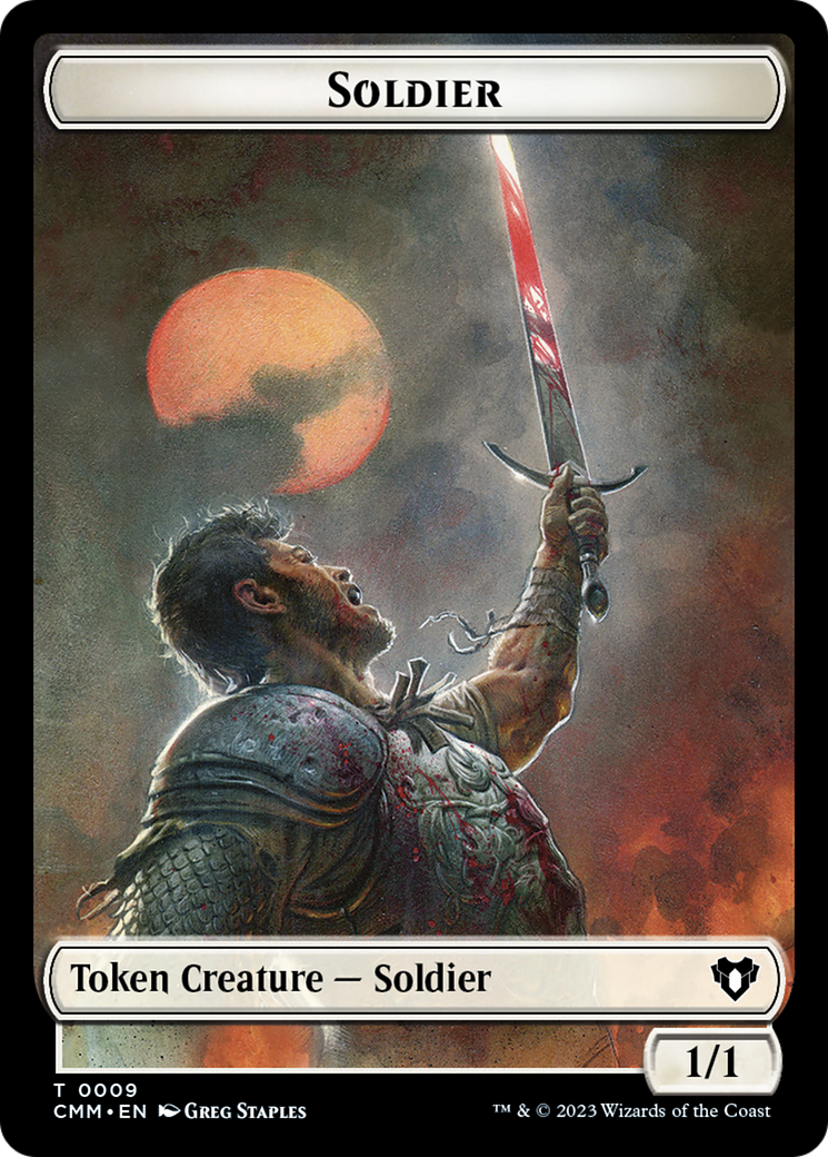 Soldier // Elephant Double-Sided Token [Commander Masters Tokens] | Game Grid - Logan