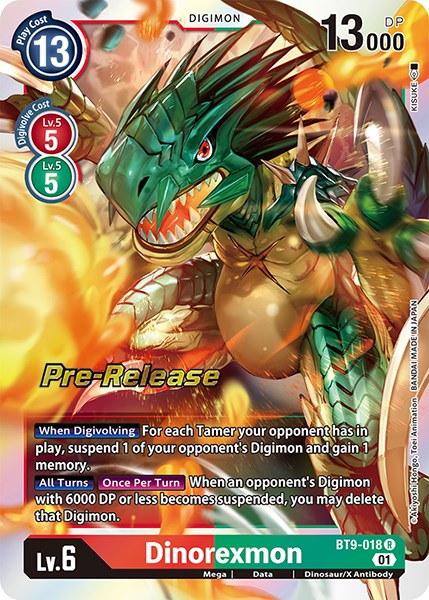 Dinorexmon [BT9-018] [X Record Pre-Release Promos] | Game Grid - Logan