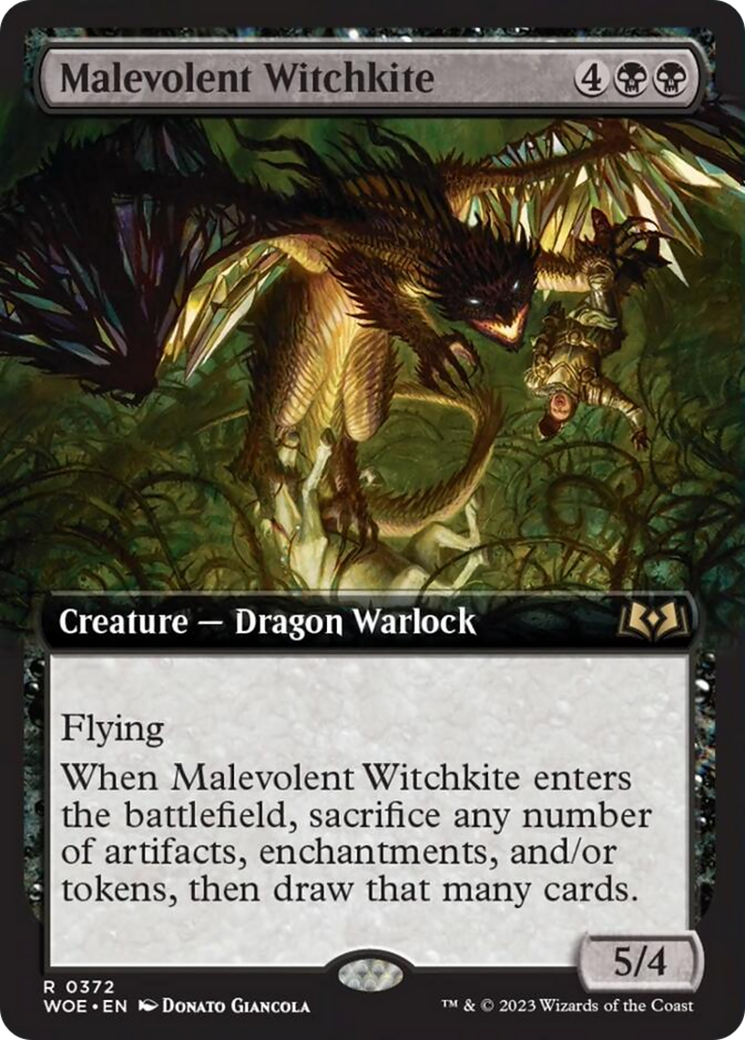 Malevolent Witchkite (Extended Art) [Wilds of Eldraine] | Game Grid - Logan