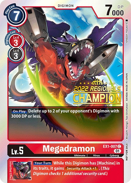 Megadramon [EX1-007] (2022 Championship Online Regional) (Online Champion) [Classic Collection Promos] | Game Grid - Logan