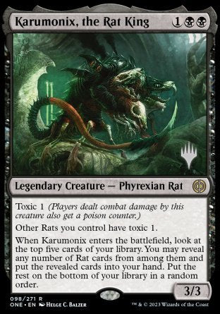 Karumonix, the Rat King (Promo Pack) [Phyrexia: All Will Be One Promos] | Game Grid - Logan