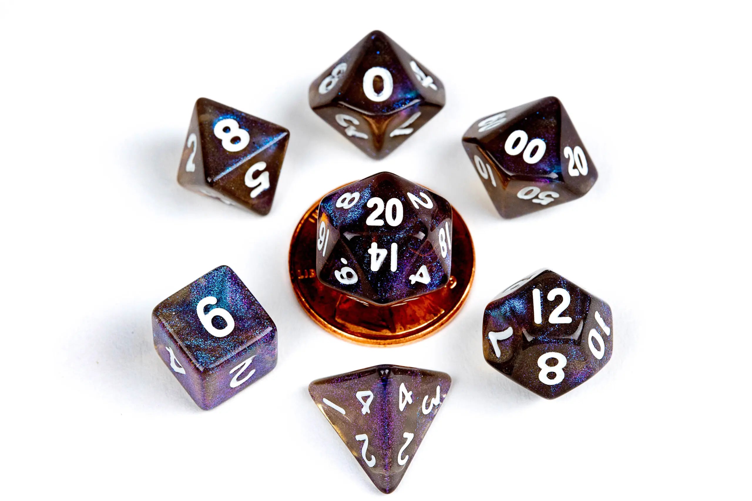 Mini Polyhedral Dice Set: Stardust Purple | Game Grid - Logan