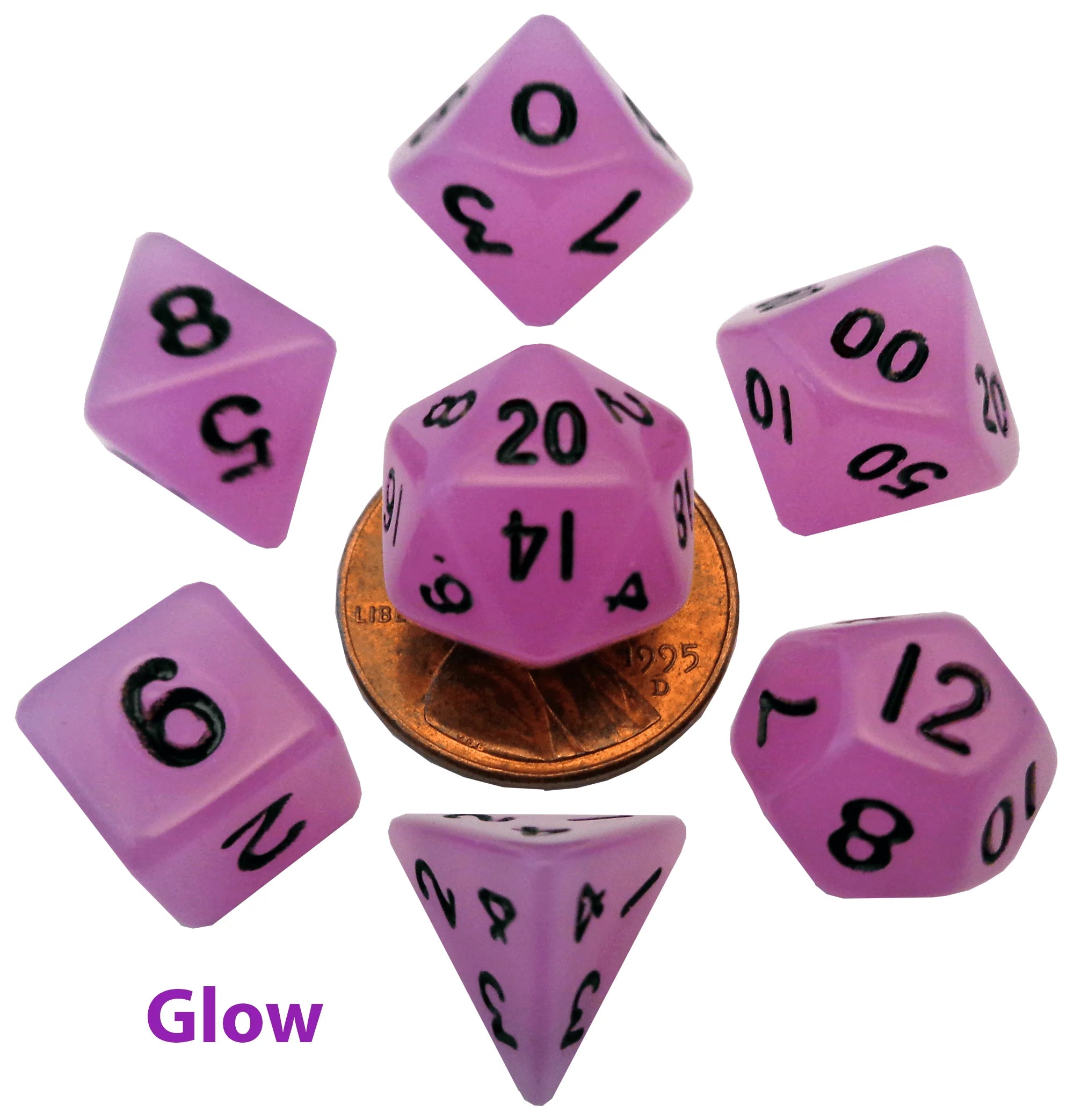 Mini RPG Dice Set: Glow Purple | Game Grid - Logan