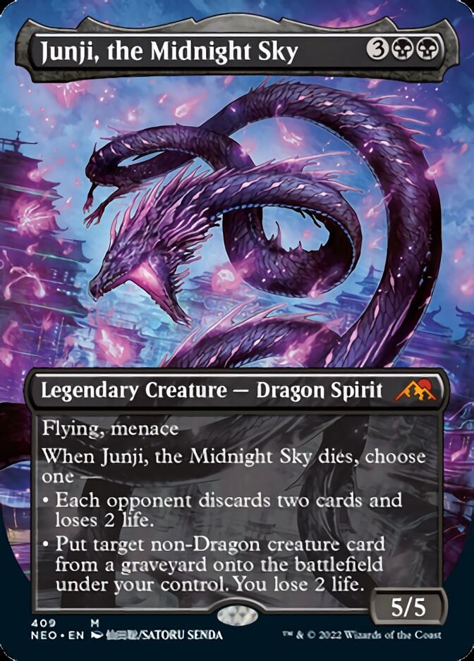 Junji, the Midnight Sky (Borderless Alternate Art) [Kamigawa: Neon Dynasty] | Game Grid - Logan