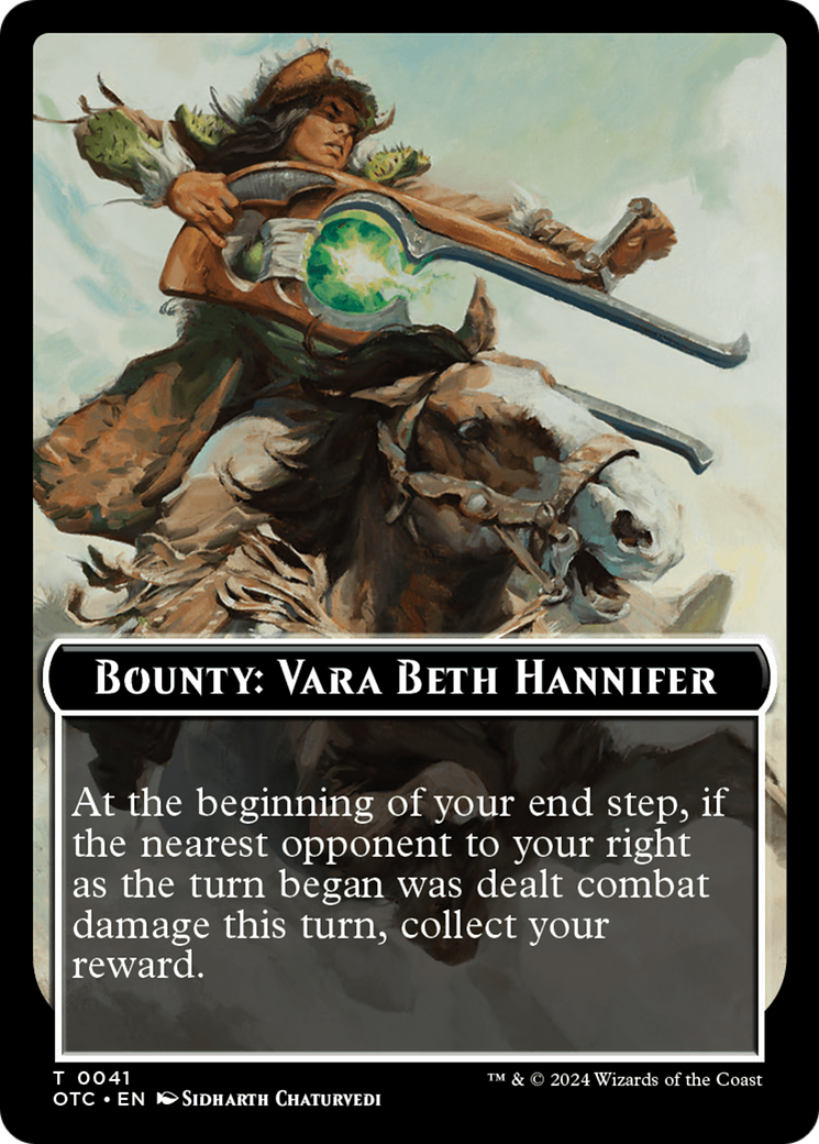 Bounty: Vara Beth Hannifer // Bounty Rules Double-Sided Token [Outlaws of Thunder Junction Commander Tokens] | Game Grid - Logan