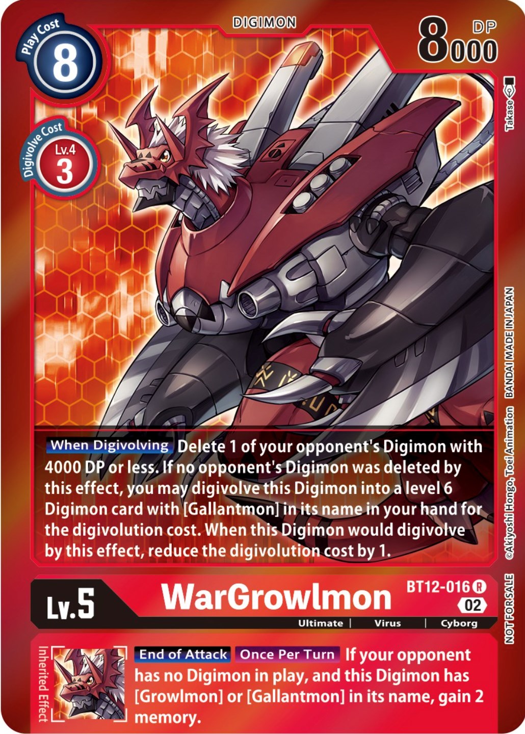 WarGrowlmon [BT12-016] (Tamer Party -Special-) [Across Time Promos] | Game Grid - Logan