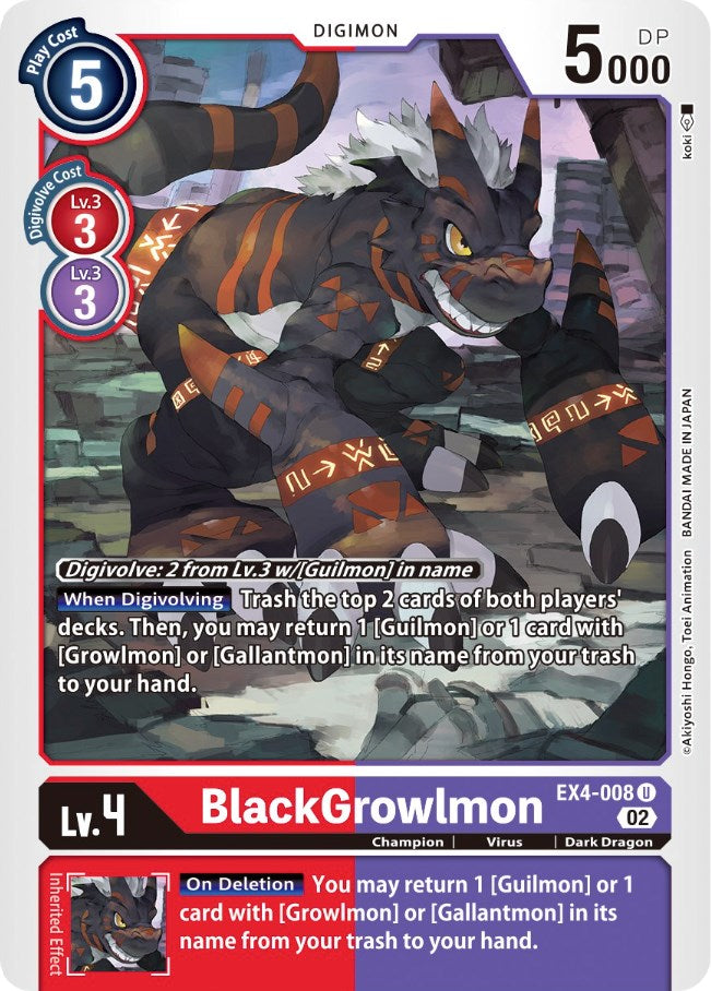BlackGrowlmon [EX4-008] [Alternative Being Booster] | Game Grid - Logan