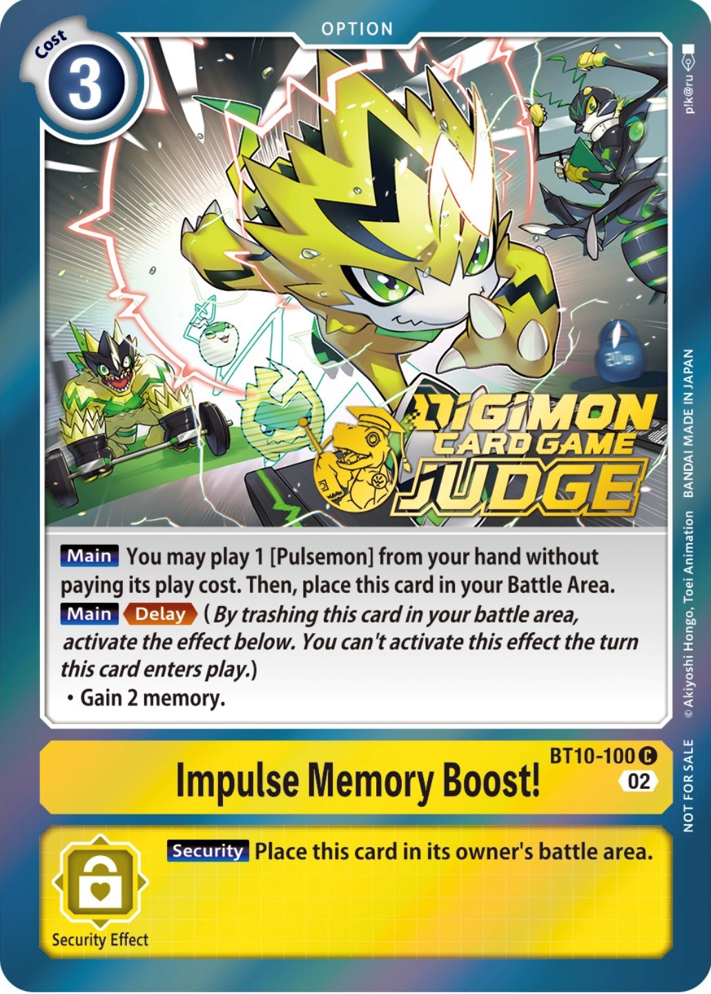 Impulse Memory Boost! [BT10-100] (Judge Pack 3) [Xros Encounter Promos] | Game Grid - Logan