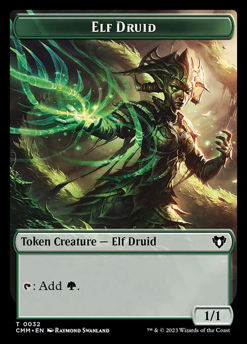 Treasure // Elf Druid Double-Sided Token [Commander Masters Tokens] | Game Grid - Logan