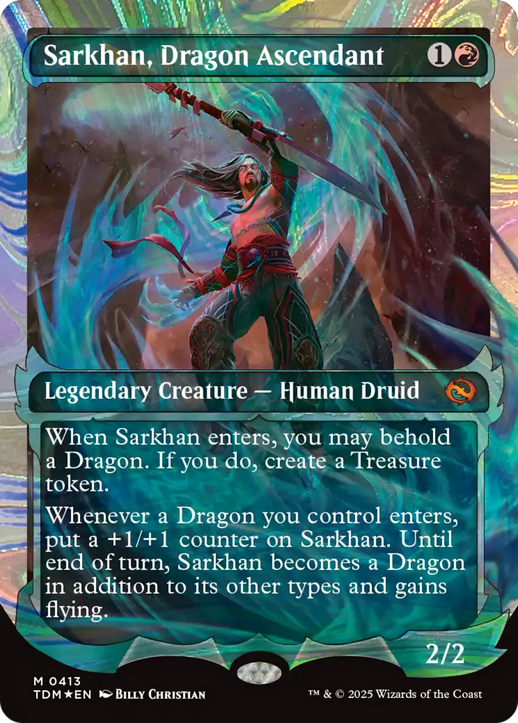 Sarkhan, Dragon Ascendant (0413) (Showcase) (Halo Foil) [Tarkir: Dragonstorm] | Game Grid - Logan